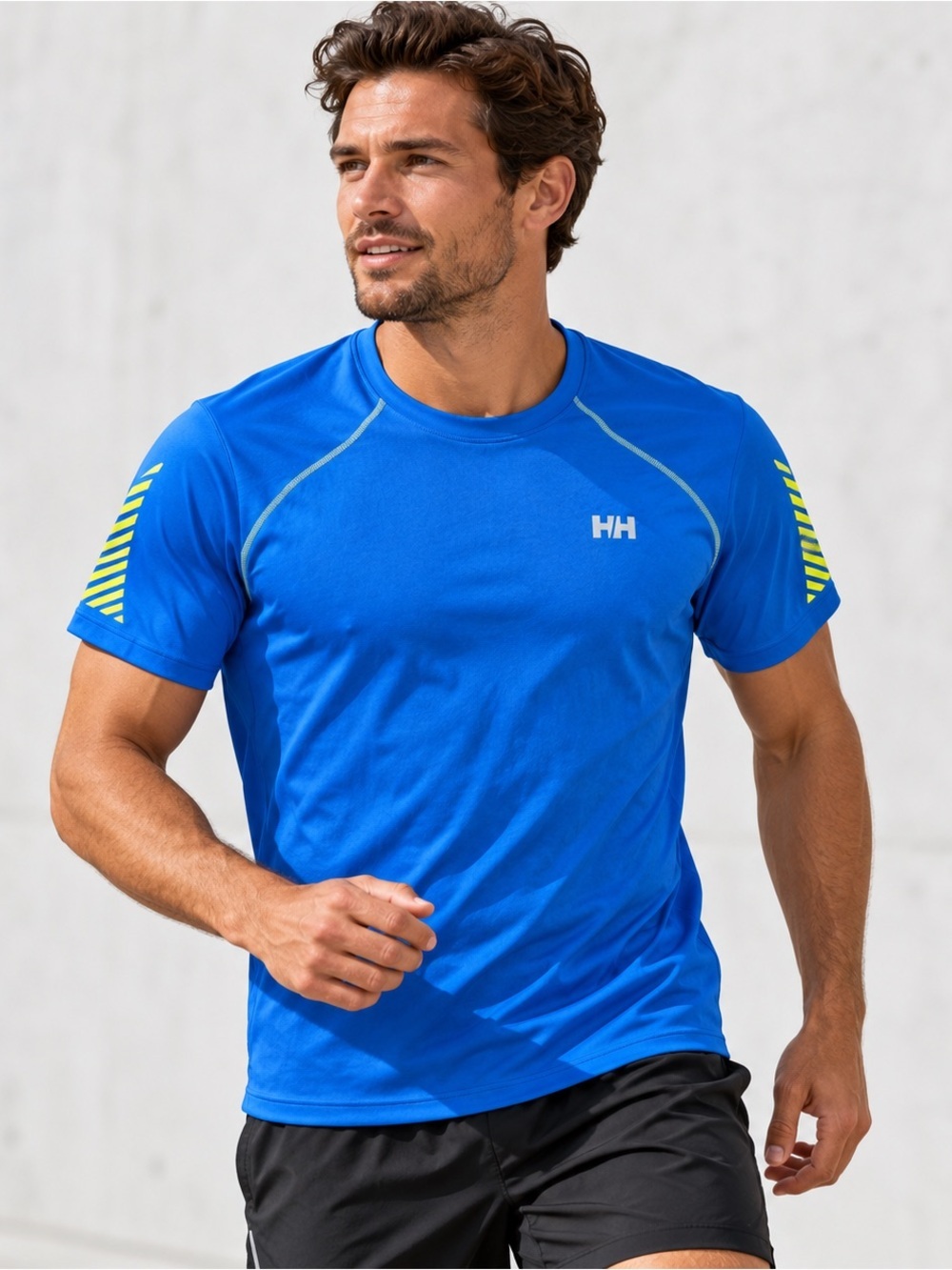 Helly Hansen Training Shirt Mens Large Running Gym Lightweight Reflective Blue